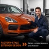 G-PLUS Front Right Side Bumper Face Bar Lower Grill Trim Cover Compatible with Porsche Cayenne Models Base and S Versions 2019-2023; Not Fit Turbo or Sport Design Package Models Black