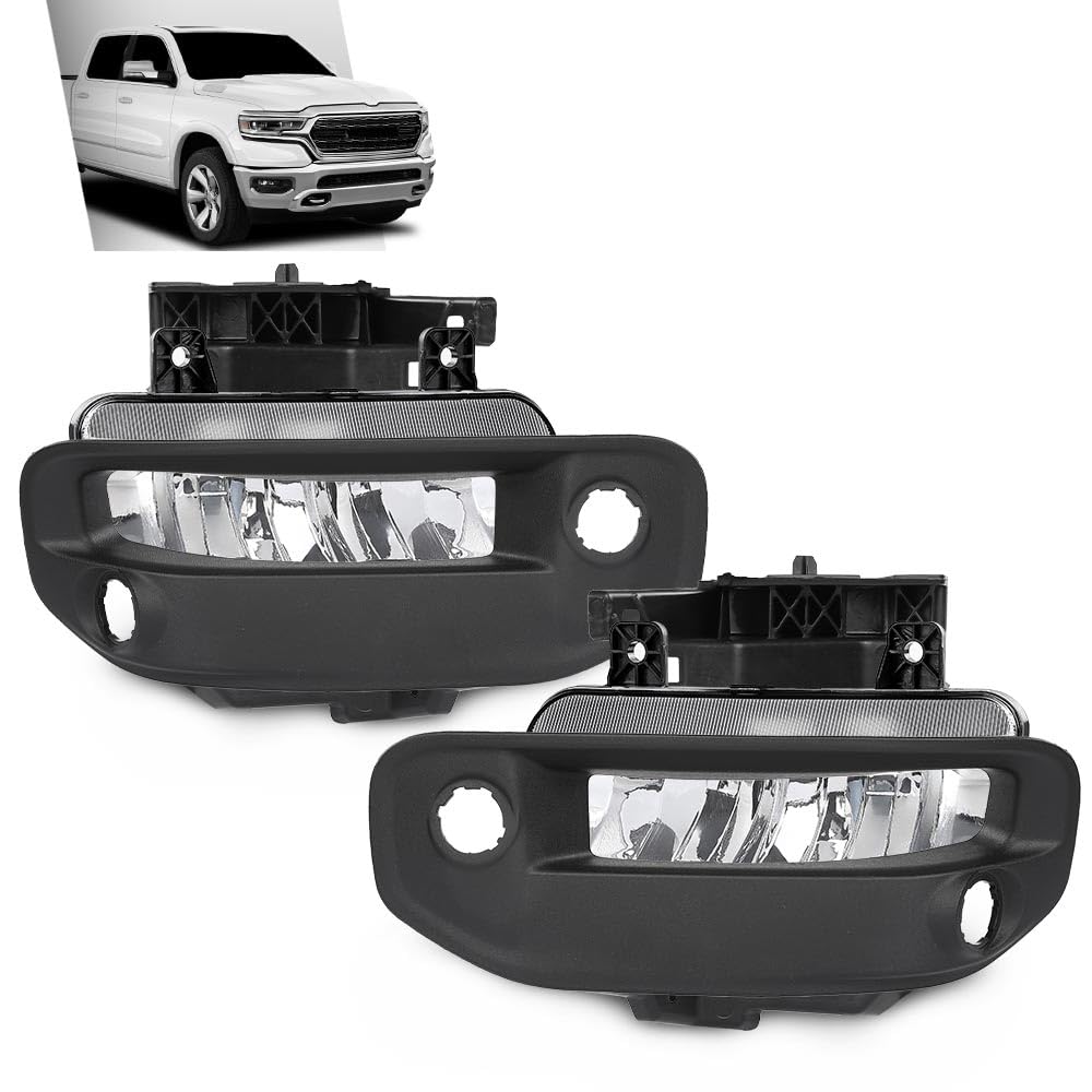 G-PLUS Front Bumper LED Fog Lights Lamps+Bracket Kit Compatible with Dodge Ram 1500 2019-2021 68273291AB