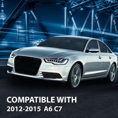 G-PLUS Fog Light Grille Cover 2PCS for Audi A4 B8 Allroad 2009-2015 Black Front View