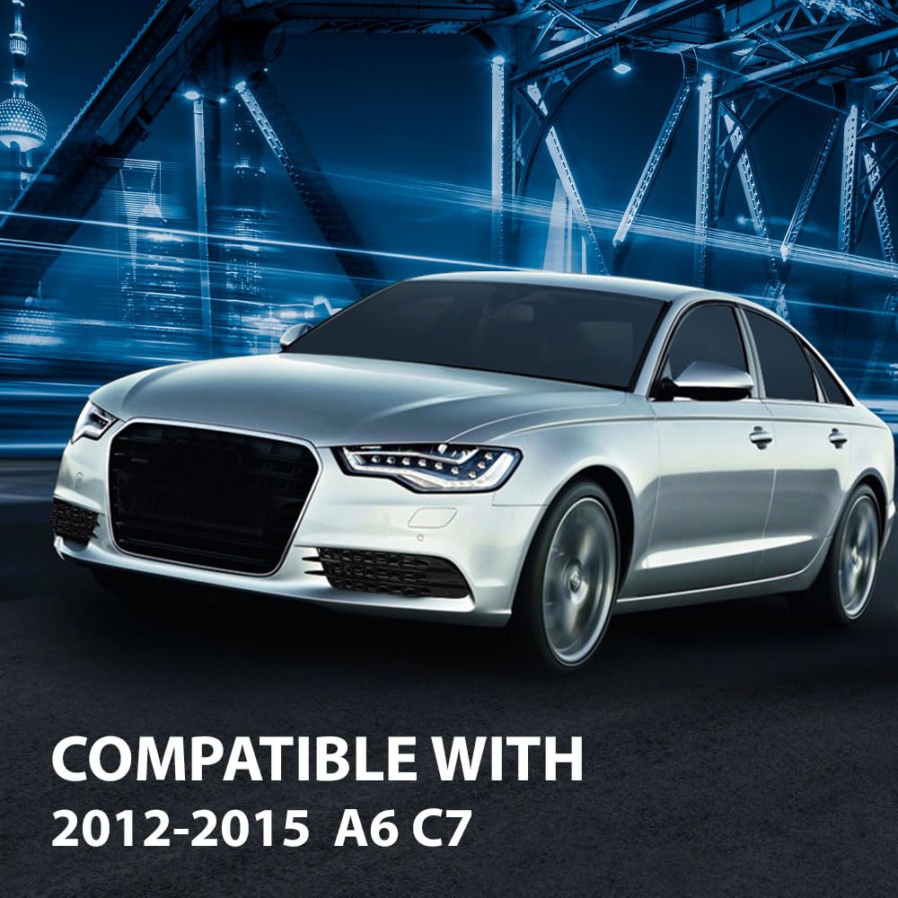 G-PLUS Front Bumper Fog Light Grill Covers Driver and Passenger Side Compatible with Audi A4 B8 B8.5 Allroad 2009-2015 (w/Fog Light Hole)/Not Fit for S-Line Models 8K0807681J01C 8K0807682J01C Black