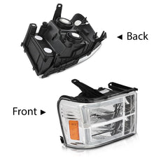 G-PLUS LED Headlights for GMC Sierra 1500 2500HD 3500HD 2007-2014 Clear Chrome Amber Product Specifications