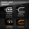 G-PLUS LED DRL Headlights Assembly Compatible with GMC Sierra 1500 2007-2013/Fit GMC Sierra 2500HD 3500HD 2007-2014 Left & Right Headlamps Clear Lens Chrome Housing Amber Reflector,faros delanteros