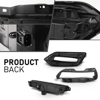 G-PLUS LED Fog Lights w/Wiring + Switch + Covers Set Compatible with Honda HRV HR-V Sport Utility 4-Door 2019-2022 71106T7AJ10,HO1038158,HO2603104 Black
