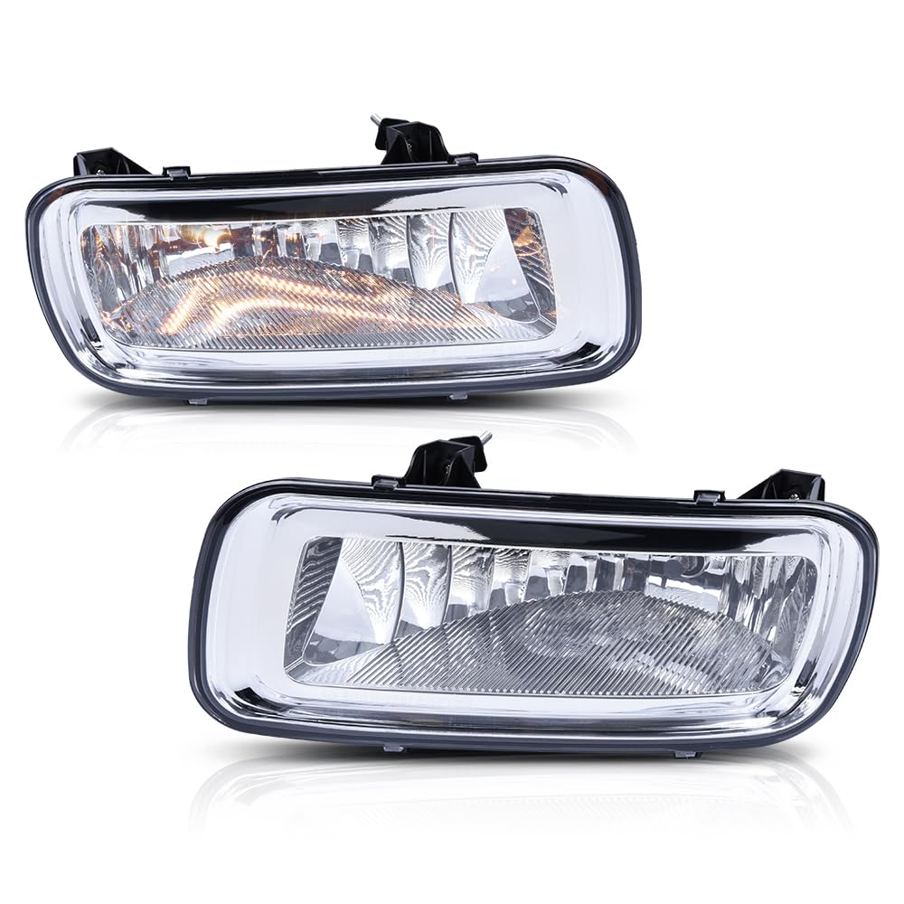G-PLUS Fog Lights Lamp Set Compatible with Ford F150 2004-2006/ Compatible with Lincoln Mark LT 2006 Driver Left and Passenger Right Side Replacement One Pair Clear Lens