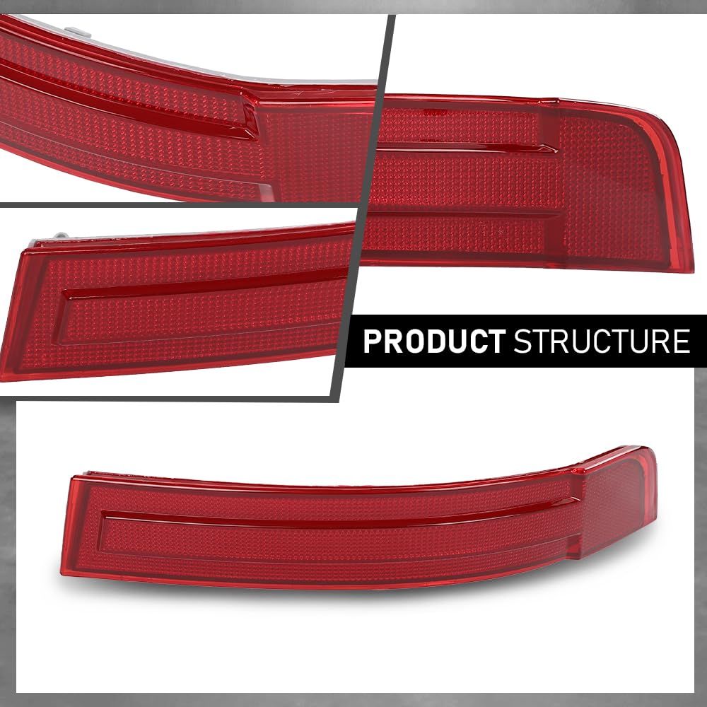 G-PLUS Pair Rear Bumper Reflector Light, Compatible with Benz GL320 2007-2009 CDI 164.822/ GL450 2007-2008 164.871/ GL550 2008-2009 164.886, Left & Right Side 2PCS, 1648201174, 1648201274