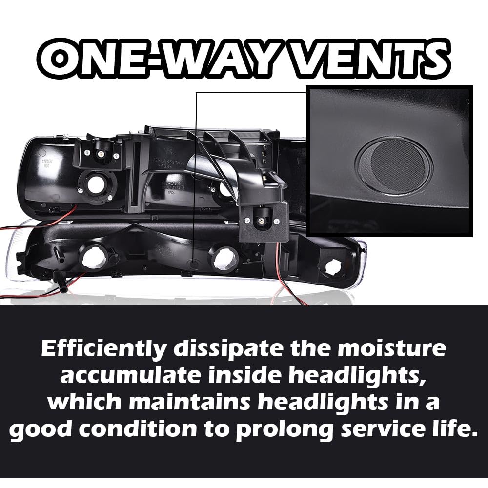 G-PLUS LED Headlights, Compatible with Chevy Silverado 1999-2002,Fit Chevy Tahoe/Suburban 1500 2500 2000-2006,Bumper Headlamps Smoky Lens Black Housing Amber Reflector
