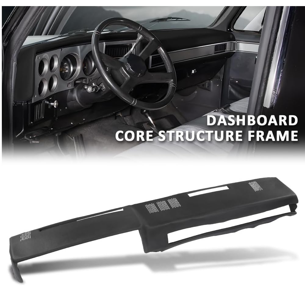 G-PLUS TPE Dashboard Dash Cover w/Adhesive, Compatible with Chevy GMC Full Size Pickup 1981-1987, Fit Chevy GMC SUV 1981-1991, Dash Board Overlay, 18601NTL