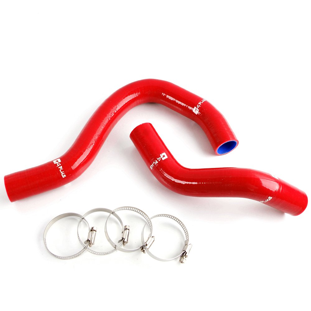 G-PLUS Silicone Radiator Coolant Hose Pipe Kit Clamps Compatible With Civic Type Rep3K 20A,Red