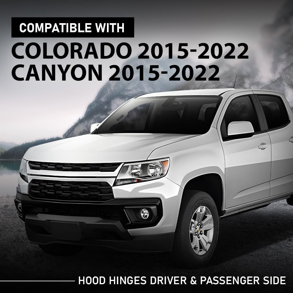 G-PLUS Pair Hood Hinges Set, Compatible with Chevy Colorado 2015-2022/ GMC Canyon All Terrain 2015-2022, 23303047, 23303048