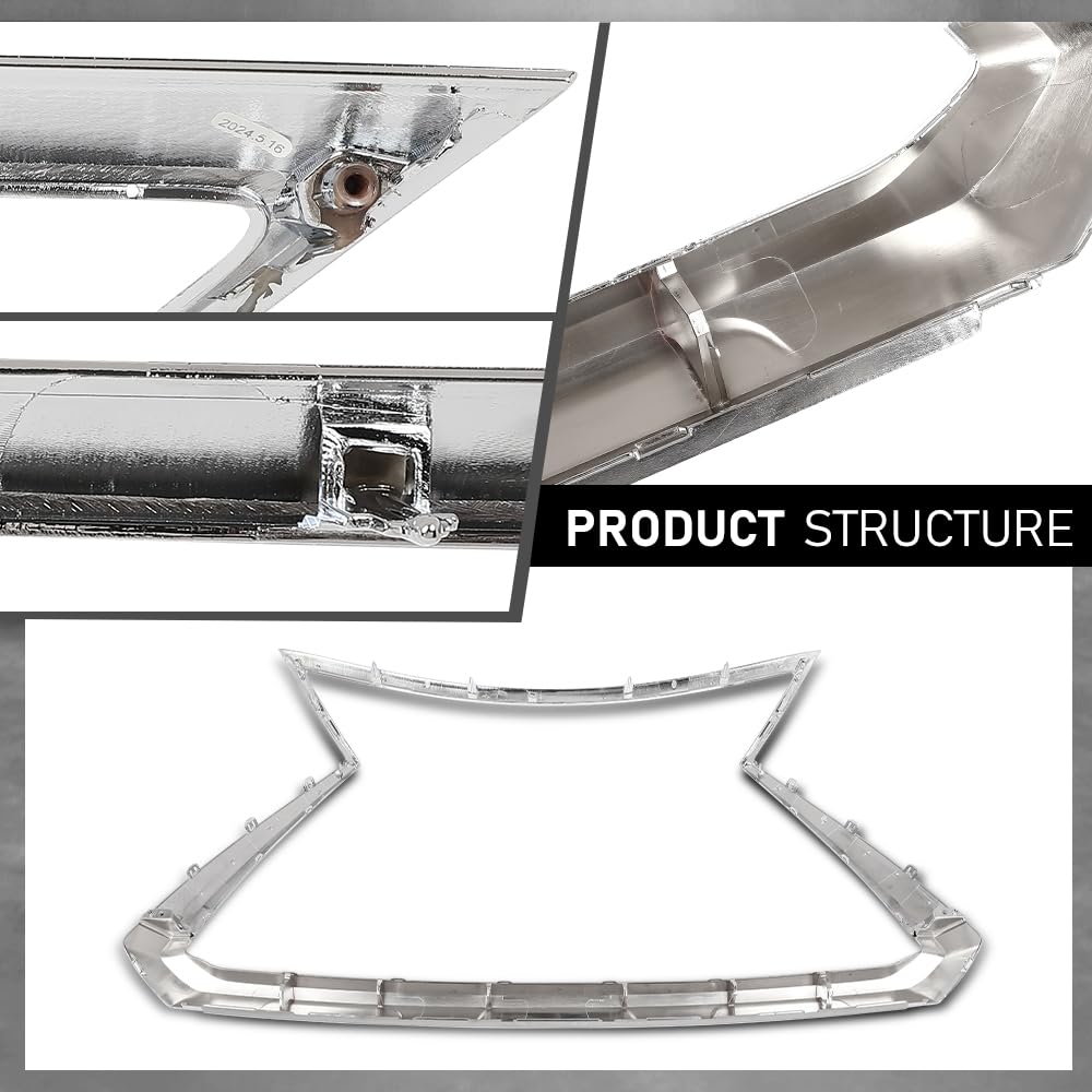G-PLUS Upper & Lower Chrome Grille Molding Trim Compatible with LX RX350 RX450h 2016-2019/RX350L RX450hl 2018-2019 LX1210114, LX1202110, 531210E120, 531220E060 Silver