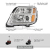 G-PLUS Projector Headlight Compatible with GMC Terrain (submodel: SLE, SLT) 2010-2015 /Fit Terrain SL 2015 Left Driver Side Clear Lens Chrome Housing Bumper Headlamps,faros delanteros