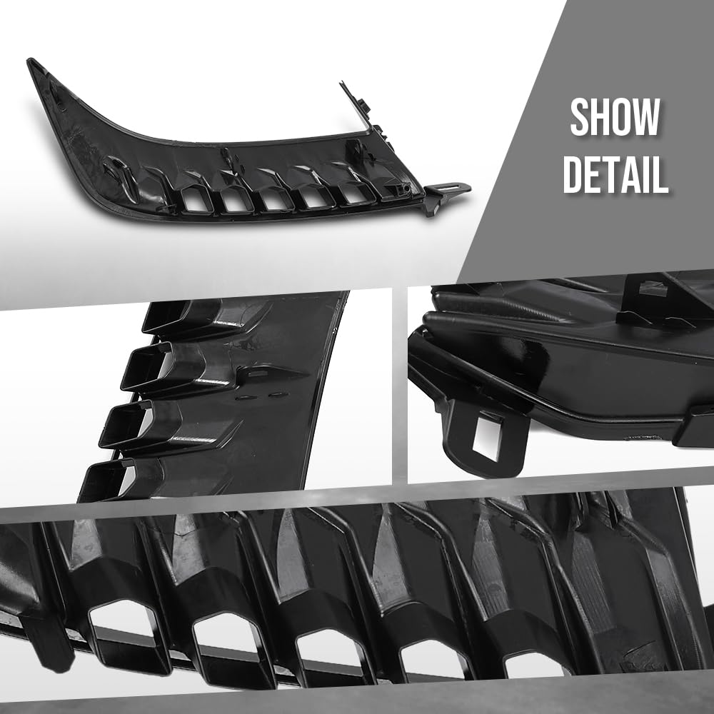 G-PLUS Front Left Bumper Side Trim Molding w/o Sensor Hole Compatible with Toyota Camry SE 2025 TO1038285, 52713AQ020 Glossy Black