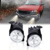 G-PLUS Bumper Fog Lights Compatible With GMC Sierra 1500 2500 3500 2003-2006 Pickup Clear Driving Fog Lamps W/o Wiring Kit Left+Right Side Clear Lens