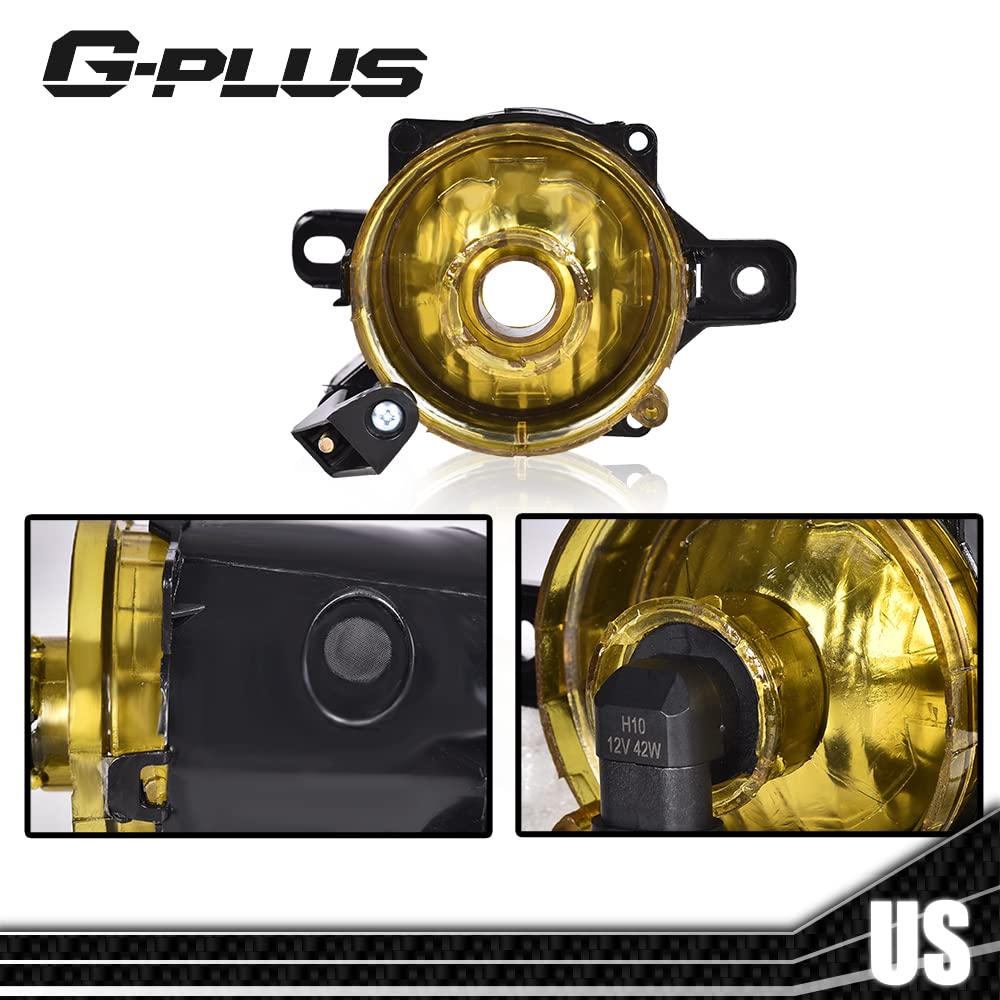G-PLUS Bumper Fog Lights Pair Compatible With 2013-2015 Chevy Malibu Clear Front Bumper Fog Lights With Switch+Wiring One Pair Front Bumper Driving Fog Lamps GM2592301 GM2593301