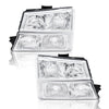 G-PLUS Headlights Assembly, Compatible with 2003 2004 2005 2006 Chevy Avalanche 1500 2500 Bumper Headlamps, Clear Lens Chrome Housing Clear Reflector,faros delanteros