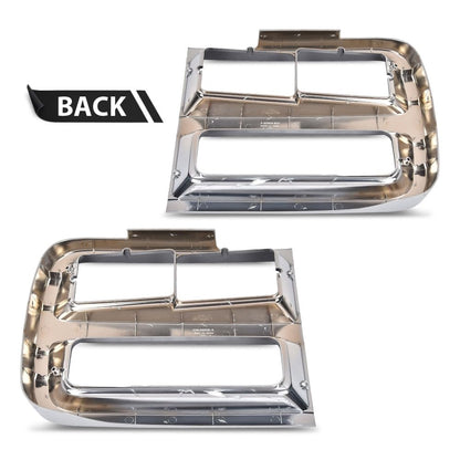 G-PLUS Front Headlight Headlamp Bezel Trim Chrome Surround Pair Compatible with Chevy G10 G20(submodel: Beauville, Chevy Van, Sportvan) 1992-1995/Fit Chevy G30 1992-1996 Headlight Bezel Silver