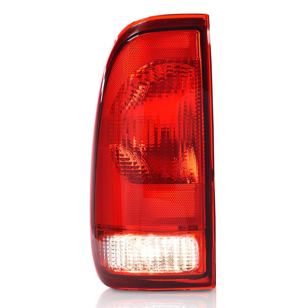 G-PLUS Red Tail Light w/o Bulbs & Wire Harness Fit Ford F150 Stepside 1997-2004/Fit Ford F250 1997-1999/Fit F250 F350 F450 F550 Super Duty 1999-2007 F85Z13405CA, FO2800117 Driver SideAssembly