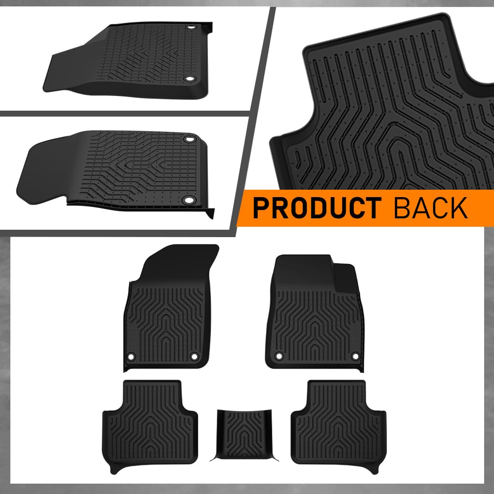 G-PLUS Floor Mats Compatible with Audi Q7 2017-2025,Fit SQ7 2020-2025,Fit Audi Q8 2019-2025 All Weather Protection TPE Floor Liners Black