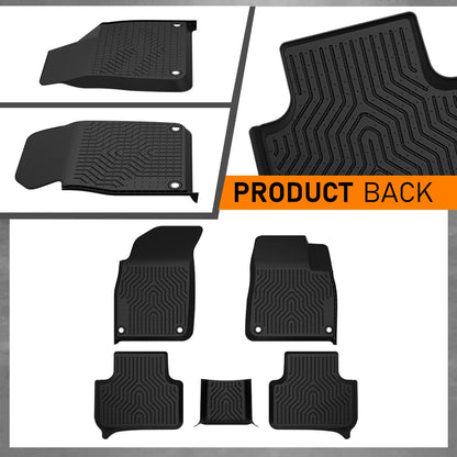 G-PLUS Floor Mats Compatible with Audi Q7 2017-2025,Fit SQ7 2020-2025,Fit Audi Q8 2019-2025 All Weather Protection TPE Floor Liners Black