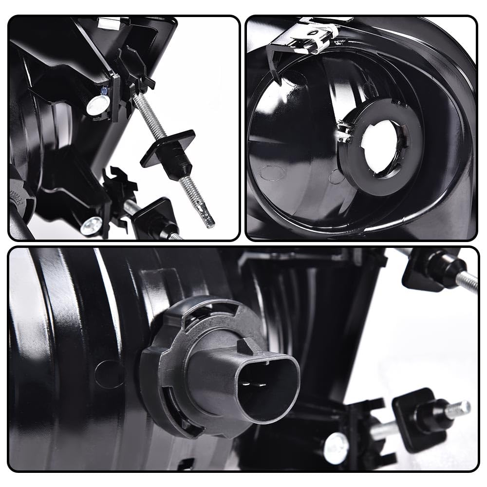 G-PLUS Headlights Assembly Fit Ford F150 1998-2003, Fit Ford Expeditio 1997-2002 w/Corner Lamps, Headlamps faros delanteros, Clear Lens Chrome Housing Clear Reflector