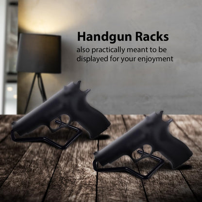 G-PLUS 5pcs/Bag Pistol Display Holder,Handgun Pistol Revolver Safe Storage Stand Display Holder Single Rack,Black Handgun Rack Pistol Stand Black