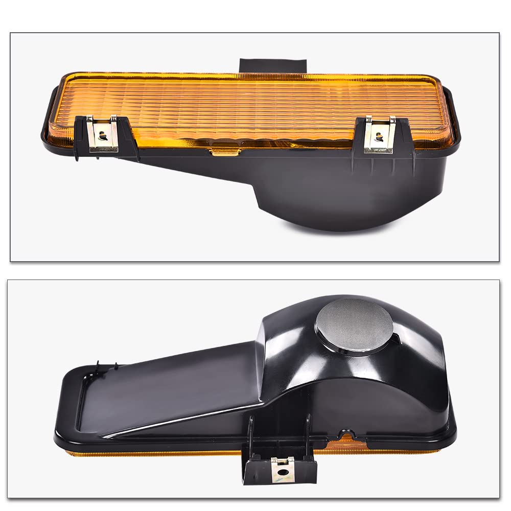 G-PLUS Front Turn Signal Light Assembly Compatible with 1981-1982 Chevy Suburban Fit Chevy Blazer PU Fit GMC Jimmy Suburban PU Driver Left Passenger Right Side Amber Lens Turning Signal Lights