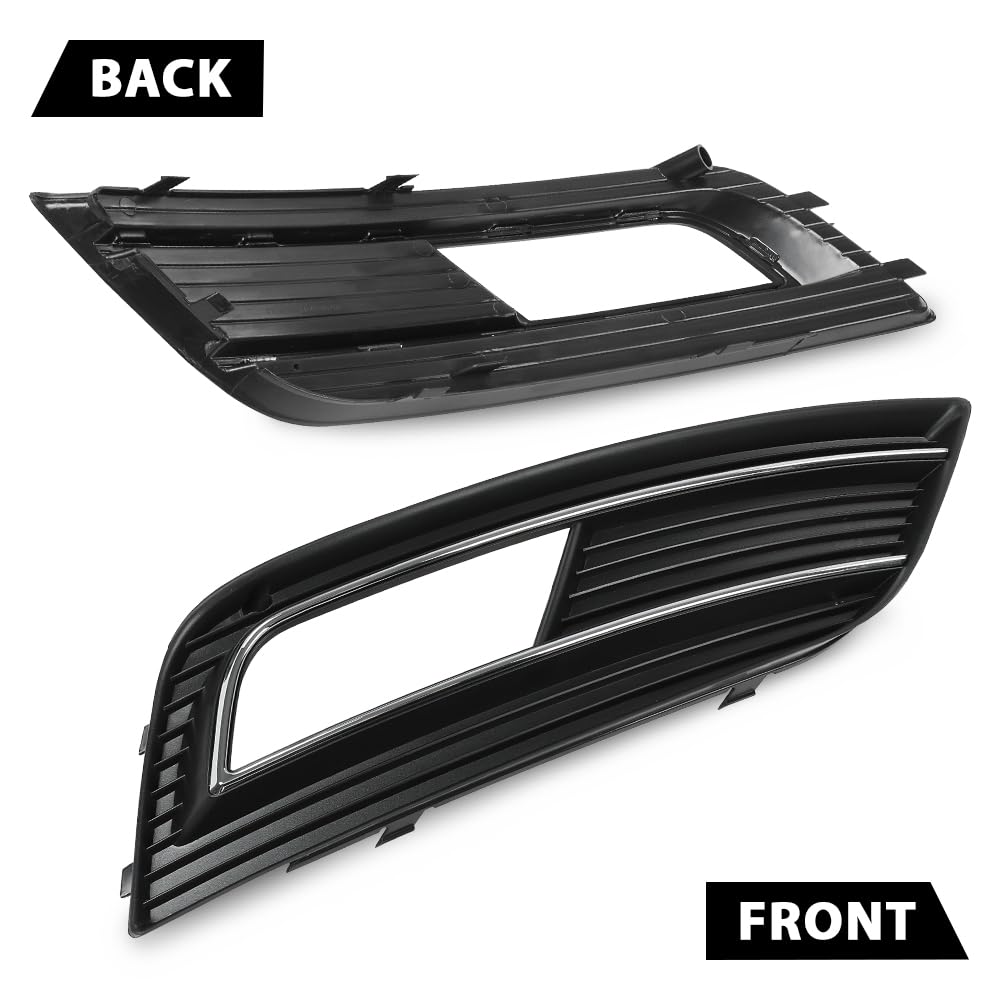 G-PLUS Fog Light Grille Cover Left & Right Compatible with 2013-2016 Audi A4 Quattro 2.0L 8K0807681K 8K0807682K