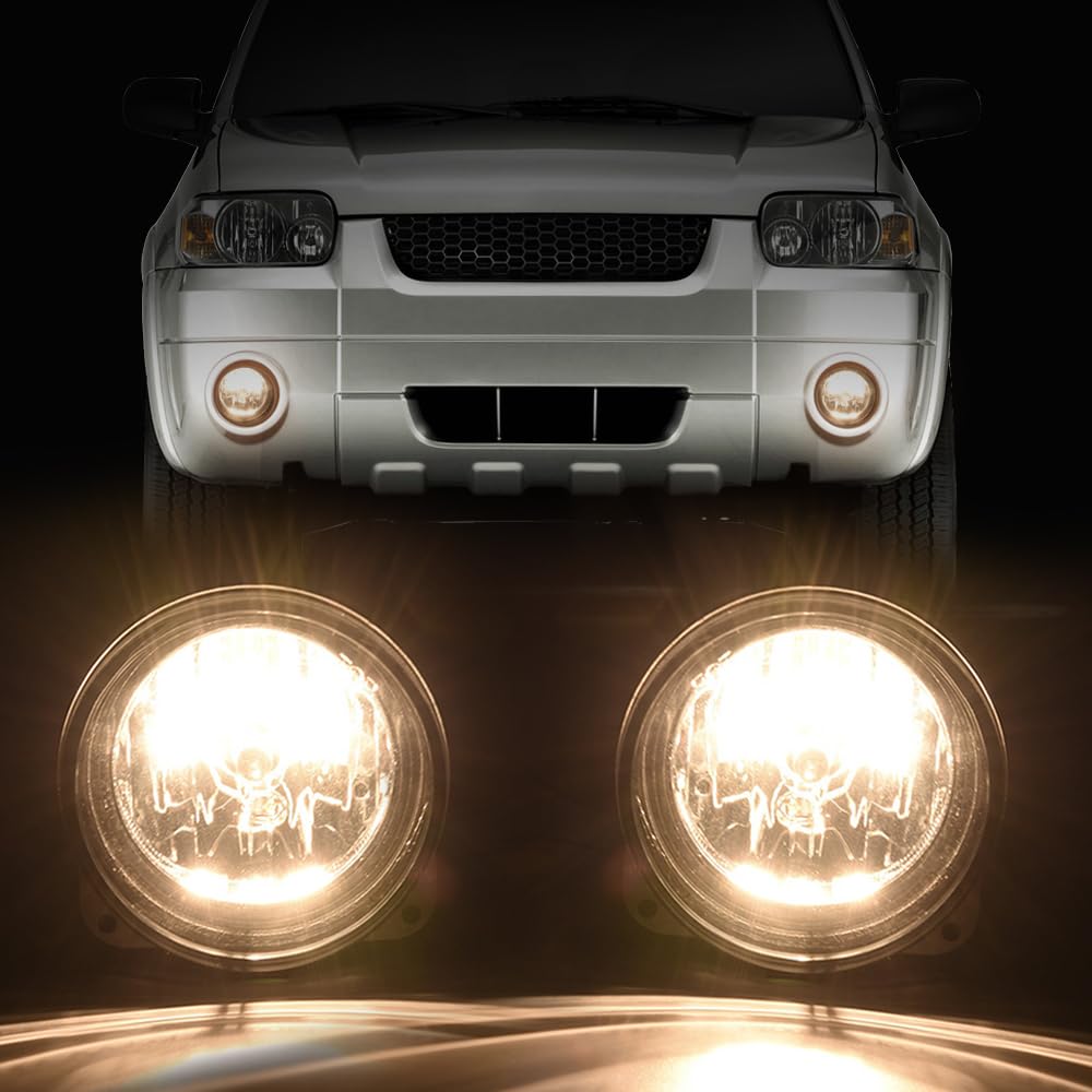 Fog Lights Front Driving Light Assembly Compatible with Ford Mustang Cobra 2003-2004 Fit Ford Focus(SVT Models Only) 2002-2004 Fit Ford Escape 2005-2007 Lincoln LS 2002 Clear Lens
