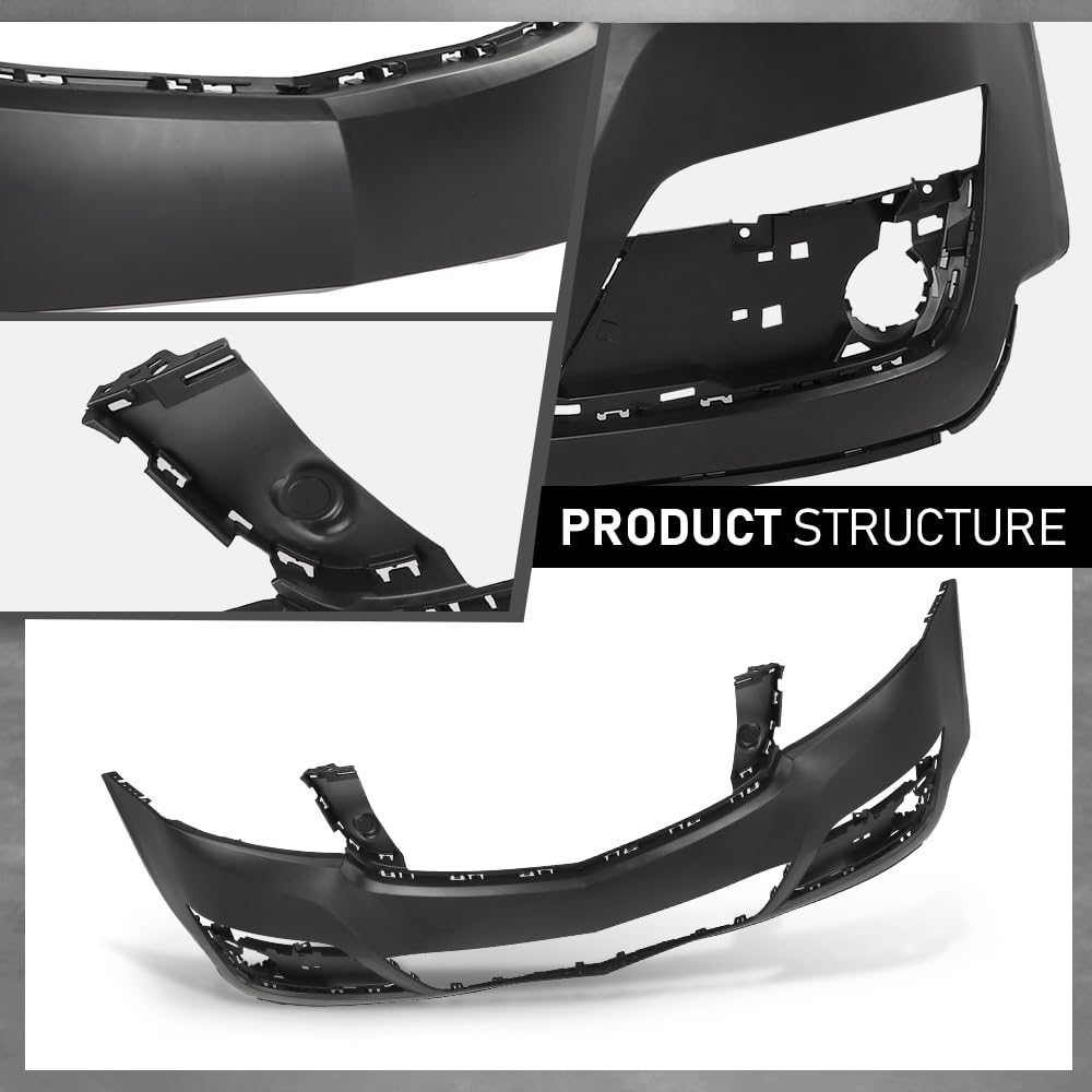 G-PLUS Front Upper Bumper Cover Fascia, Compatible with Chevy Traverse 2013-2017, W/o Parking Aid Sensor Holes, 23328140, GM1014107