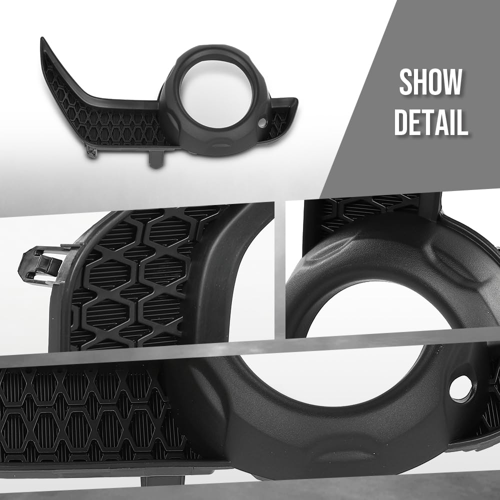 G-PLUS Fog Light Trim Driving Lamp Passenger Right Side RH Hand Compatible with Toyota 4Runner (submodel: SR5 Premium, TRD Off-Road Premium) 2018 2019 2020 5212735100, TO1039173 Black
