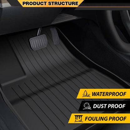 G-PLUS Floor Mats Cargo Liners Compatible with Tesla Model 3 Highland 2024 2025,6PCS TPE Floor Liner,All Weather Full Cover Protection Black Cargo Liner & Trunk Mats Full Set