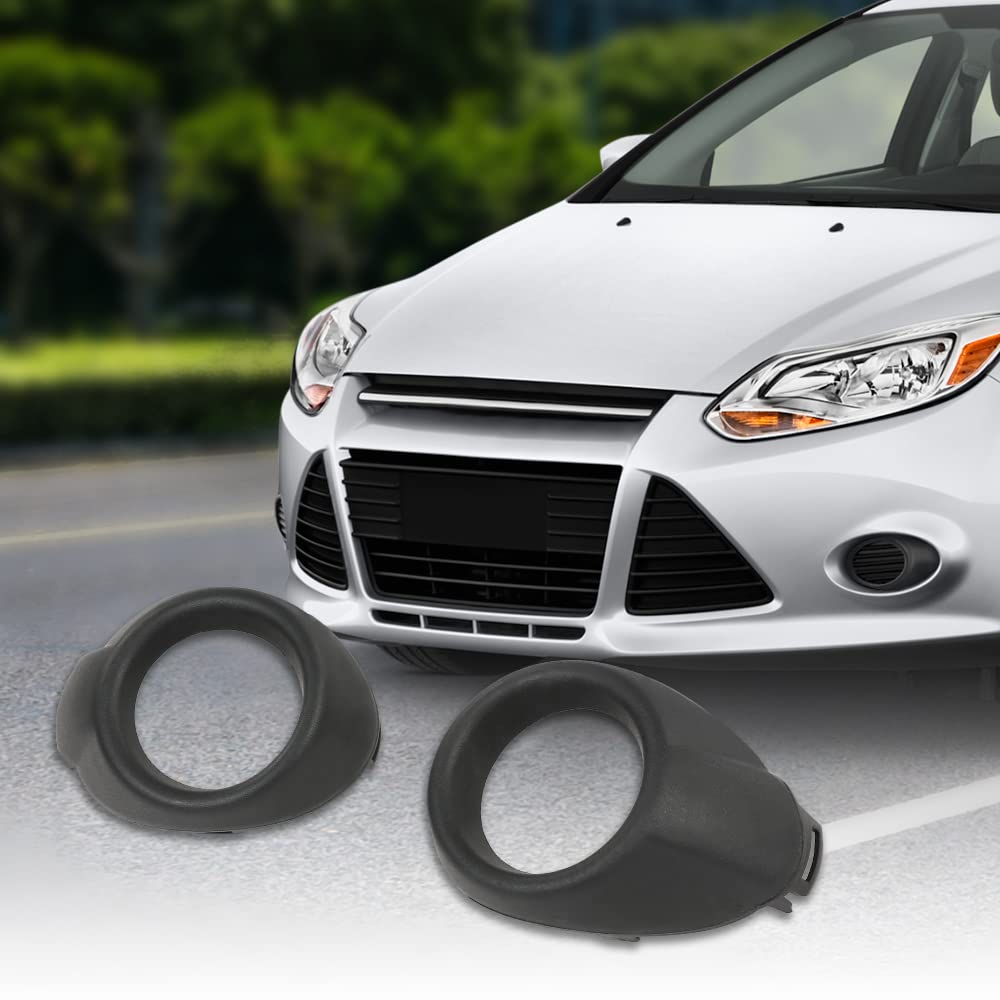 G-PLUS Front Bumper Fog Light Cover Bezels Trim 2pcs Compatible with 2012-2014 Focus models BM51-19953-CB BM51 19952 CB BM51-19953-AD BM51-19952-AD
