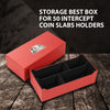 G-PLUS Coin Slabs Storage Box Compatible with PCGS, NGC, ANACS, EVERSLAB, QUICKSLAB for 50 Certified Coins Holders Red