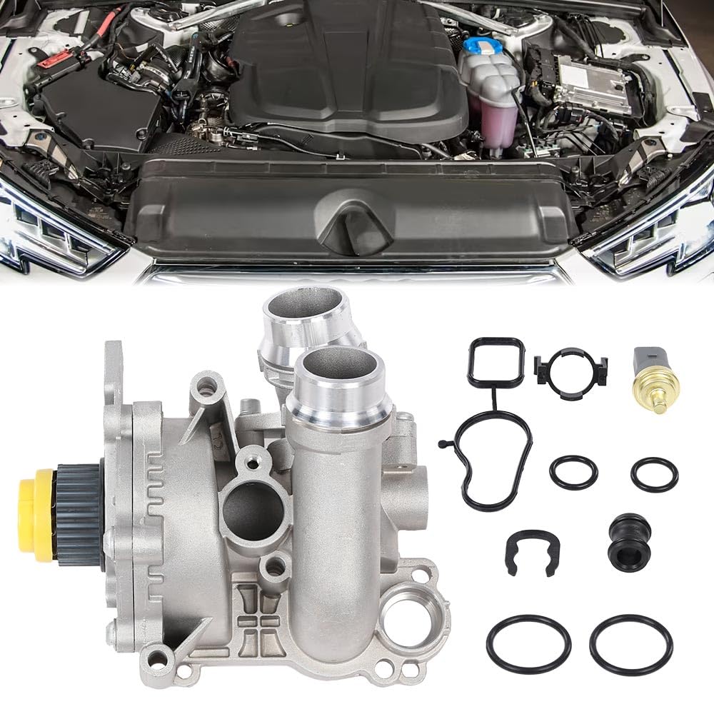G-PLUS Water Pump Assembly Compatible with VW Bettle EOS CC Passat Jetta/Audi A3 A4 A6 TT 2.0T TSI 06H121026T, 06H121026, 06H121026AB, 06H121026AF, 06H121026BA, 06H121026BP, 06H121026CF
