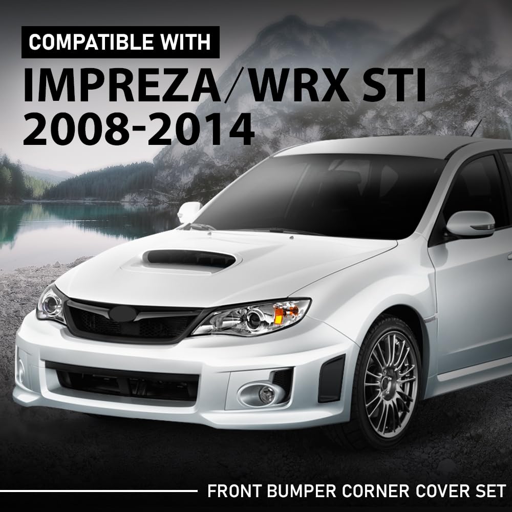 G-PLUS Pair Bumper Corner Cover, Compatible with Subaru Impreza WRX/WRX STI 2008-2014, Left Driver & Right Passenger Side 2PCS, 57739FG010, 57739FG020
