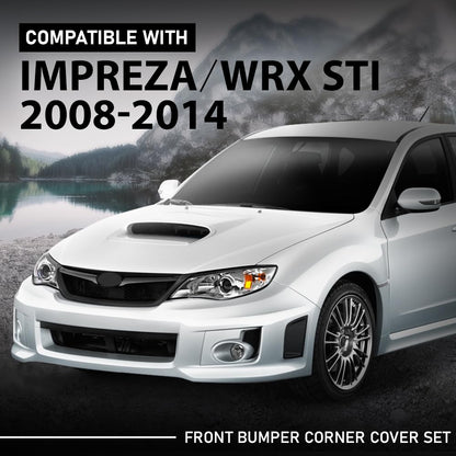 G-PLUS Pair Bumper Corner Cover, Compatible with Subaru Impreza WRX/WRX STI 2008-2014, Left Driver & Right Passenger Side 2PCS, 57739FG010, 57739FG020