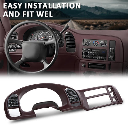 G-PLUS Dash Radio Cluster Trim Bezel Panel Compatible with Chevy Astro GMC Safari 1995-2005 15718197 Dark Red