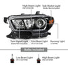G-PLUS Headlights Assembly w/LED DRL Compatible with Toyota Tacoma 2016 2017 2018 2019 2020 2021 2022, Headlamps Clear Lens Black Housing Amber Reflector, TO2502244, TO2503244 faros delanteros