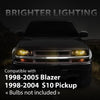 G-PLUS Headlights Corner Bumper Turn Signal Fit Chevy Blazer 1998-2005 / Fits Chevy S10 Pickup 1998-2004 w/o Bulbs Clear Lens Black Housing Amber Reflector Bumper Headlamps,faros delanteros Assembly