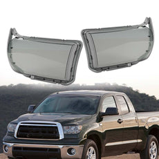 G-PLUS Headlight Cover Left Right Compatible with Toyota Tundra 2007-2013 Sequoia 2008-2017 Smoke Side View