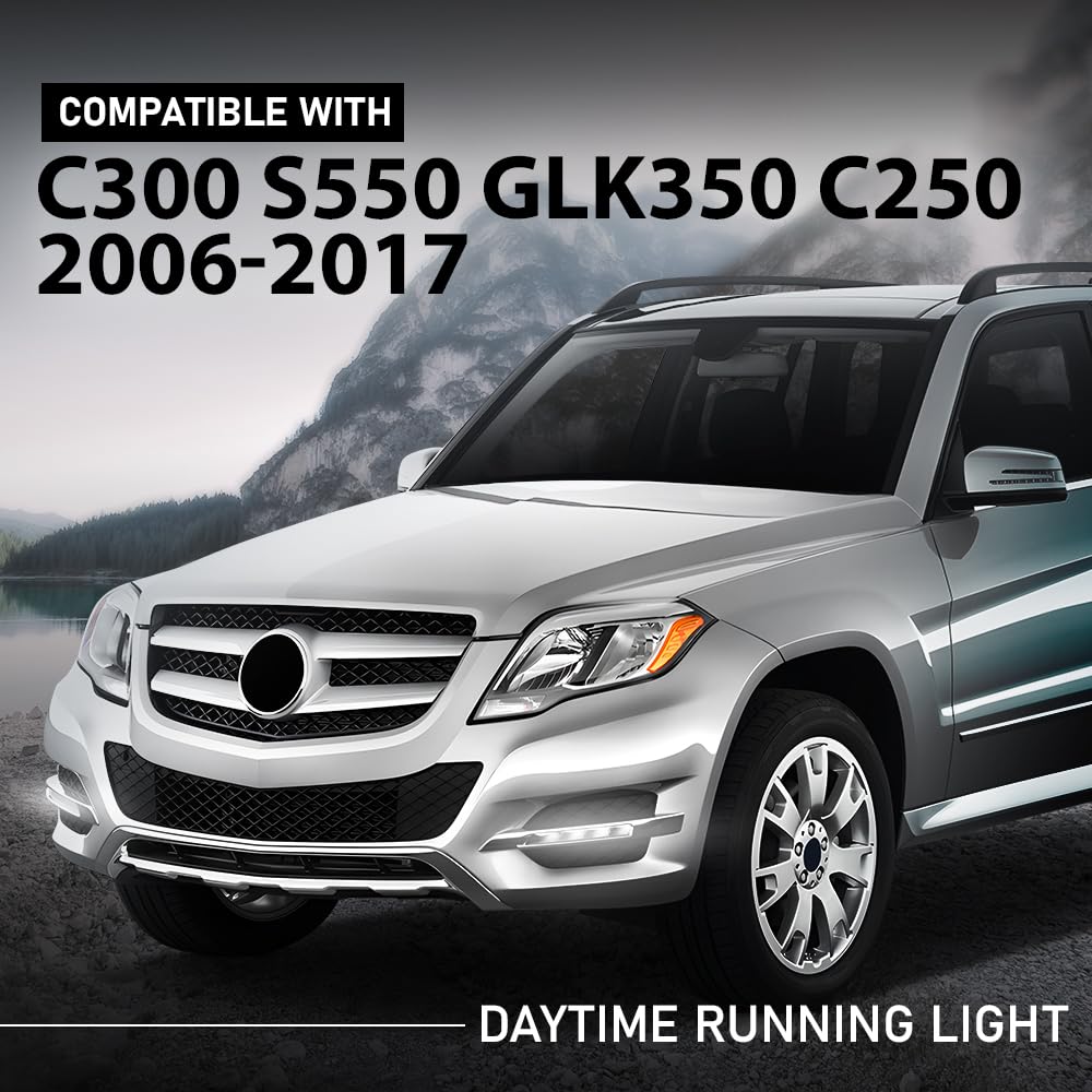 G-PLUS LED Left Fog Light DRL Daytime Running Lamps, Compatible with W204 X204 W216 W218 W221 W251 2008-2014, LH Driver Side, 2218201756, A2218201756