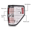 G-PLUS LED Tail Lights Compatible with Ford F150 2/4 Door Pickup 2009-2014 Dual-Row LED Rear Brake Tail Lamps Chrome Housing Left Driver & Right Passenger BL3Z13405B,BL3Z13404B Luces TraserasAssembly