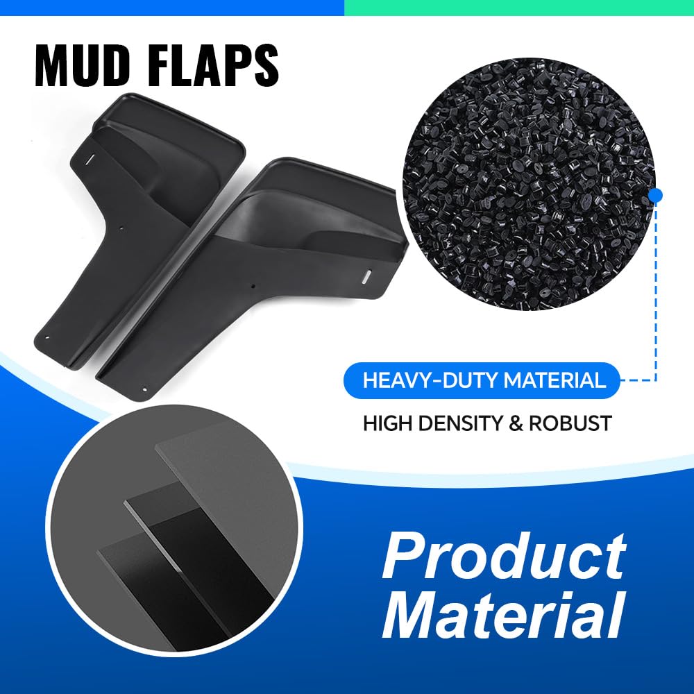 G-PLUS Mud Flaps Splash Guards Fit for Chevy Silverado/GMC Sierra 1500 1999-2007, Fit Sierra 2500 2001-2007/ Avalanche 1500/2500 2002-2006 Front&Rear 4PCS (Only fit Models with Factory Fender Flares)