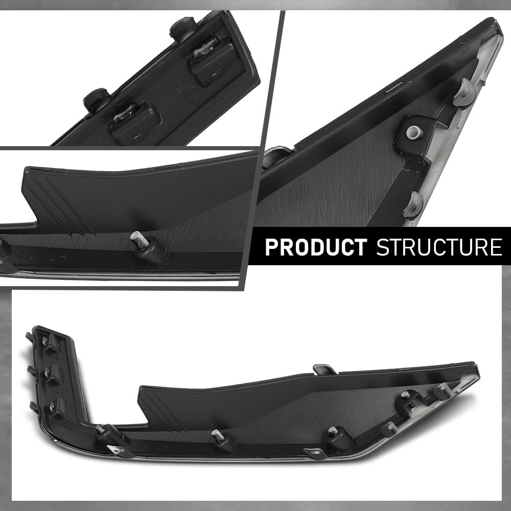 G-PLUS Bumper Cover Molding Driver Side Front Compatible with Cadillac Escalade/Escalade ESV (submodel: Sport, Sport Platinum) 2021-2024 GM1038295, 87829987 Gloss Black