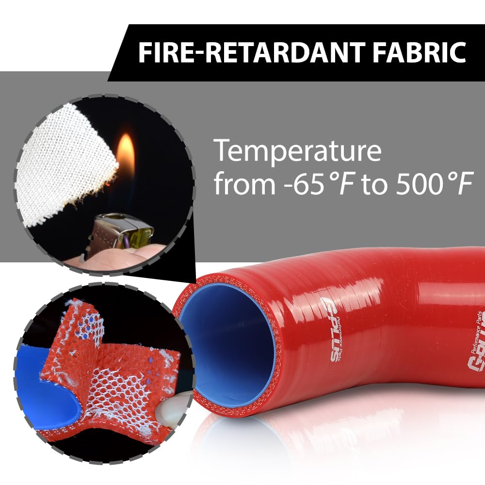 G-PLUS Red Radiator Hose Set Fit for HMMWV & Humvee 12339160 12339159 12339162 12340046