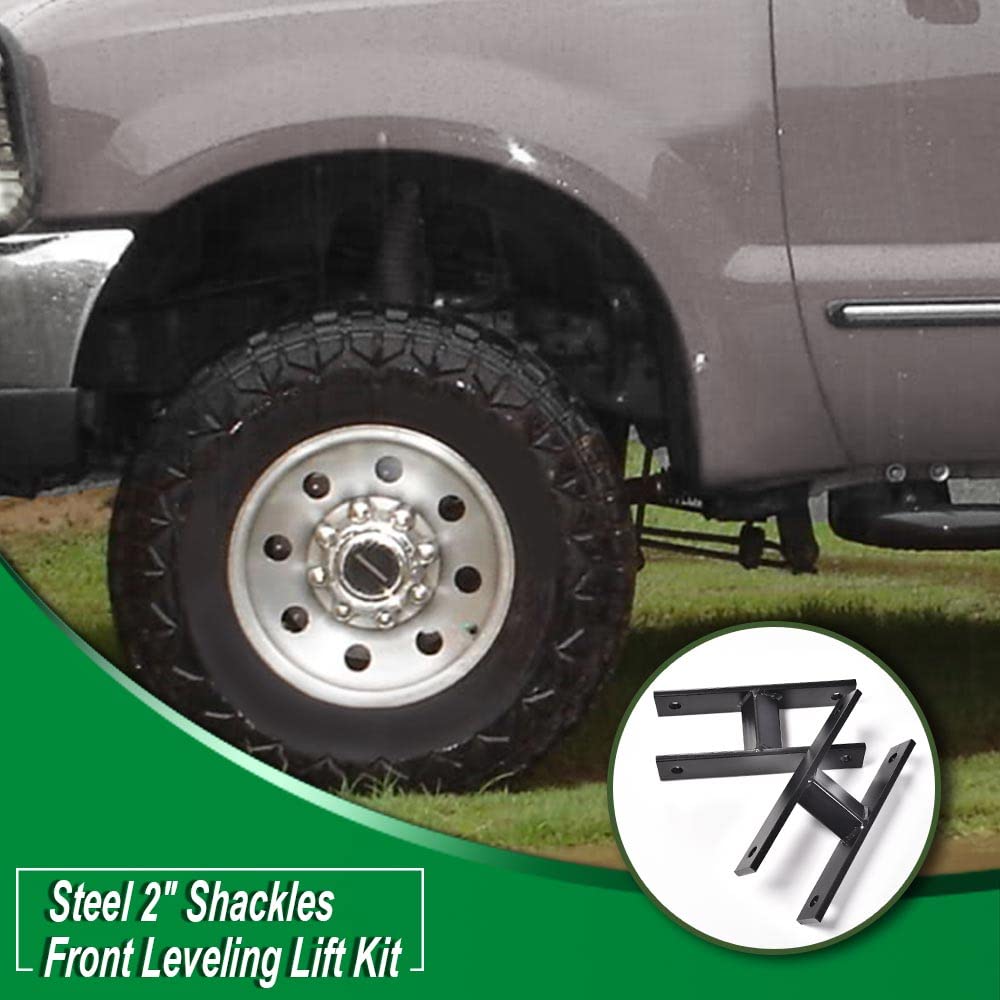 G-PLUS 4x4 Steel 2" Shackles Front Leveling Lift Kits Parts Compatible With1999-2004 Ford F250 F350 4WD