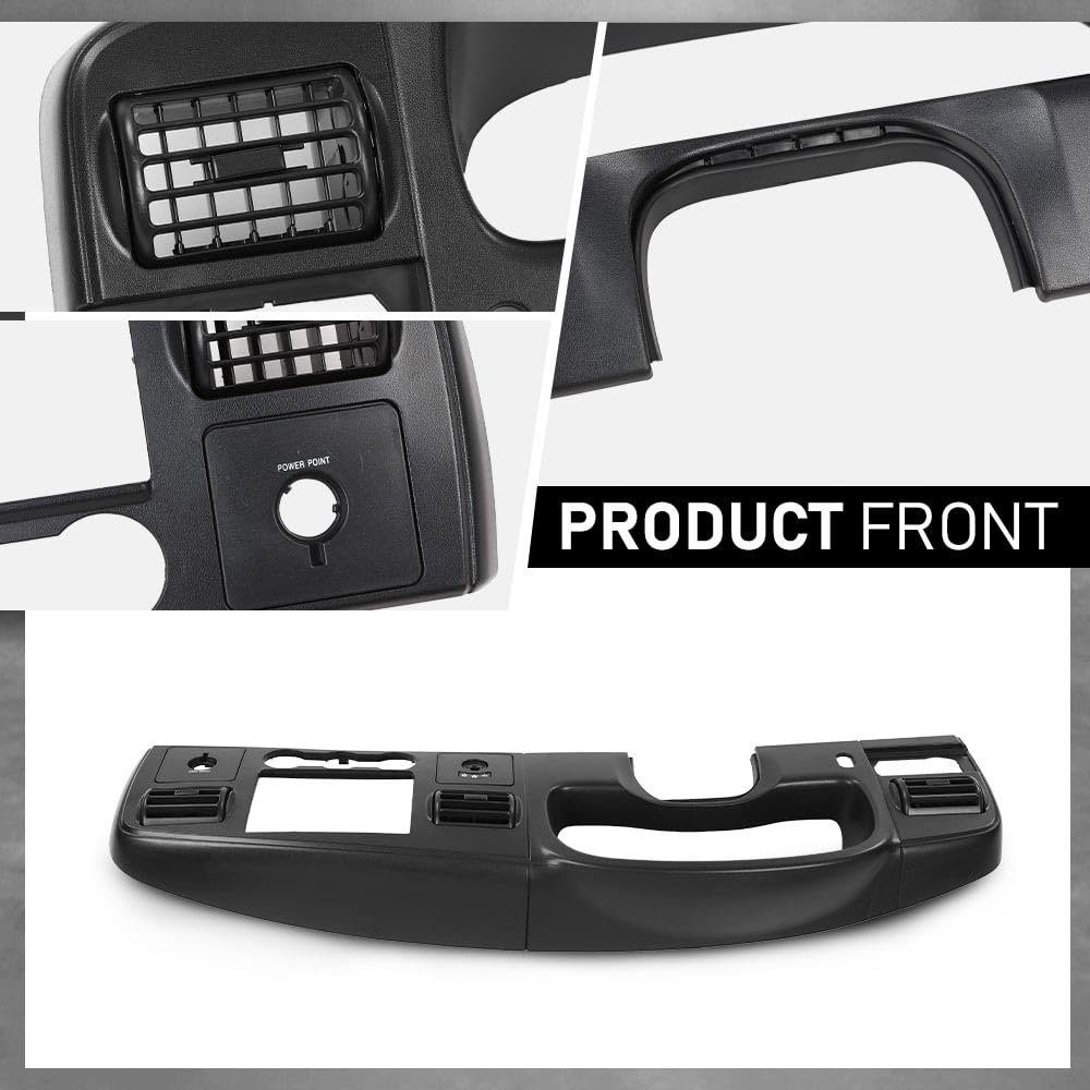 G-PLUS Dash Bezel Dashboard Surround Trim Panel Compatible with Ford F250 F350 Super Duty 2005 2006 2007 Black Dash Cover