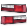 G-PLUS Taillights Taillamps Rear Brake Lights Left&Right w/o Bulbs Compatible with Ford Mustang 1987-1993 E7ZZ13405A, E7ZZ13404A,Red Lens Black Housing Faros Traseros Luces TraserasAssembly