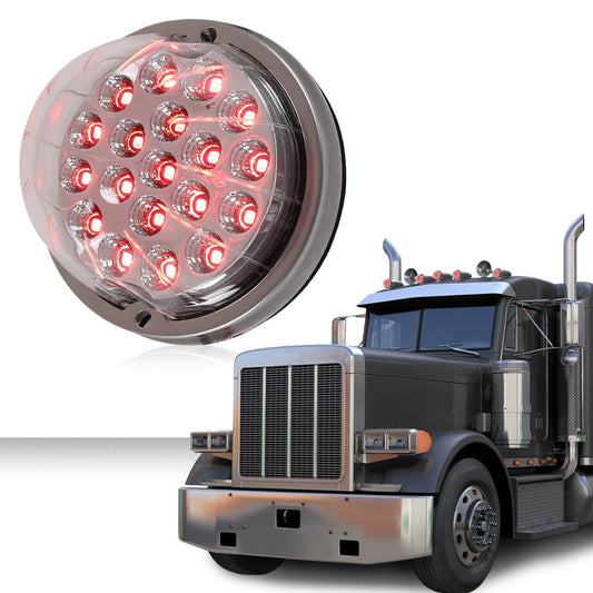 G-PLUS Clear Lens Red LED Light Marker Turn Signal Light Lamp w/Base universal