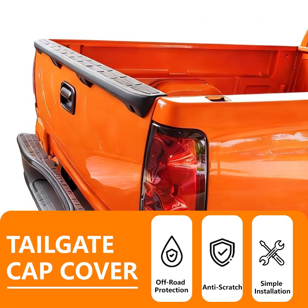 G-PLUS Tailgate Cap Top Protector Cover Molding Trim Compatible with 2003-2006 Chevy Silverado 1500/2007 Silverado 1500 Classic Replacement for GM1909104, 15932249